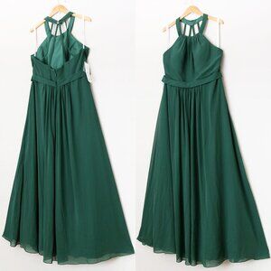 Azazie Green Halter Wedding Dress
